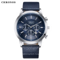 CHRONOS CH04 Quartz Watch Men Watches Chronograph Wristwatch Business Fashion Wristwatches Leather Strap Relogio Masculino
